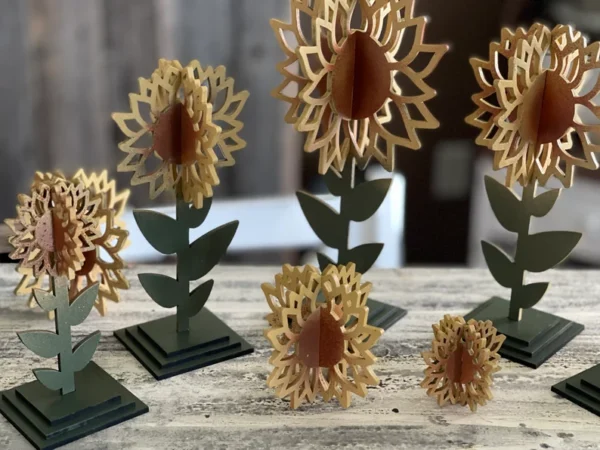 Conjunto De Flores De Girasoles 3d Creativo Digital